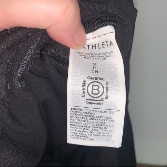 Athleta Black Salutation Stash 7/8 Bodysuit S - Picture 4 of 16